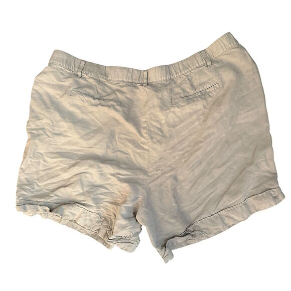 J. Jill Beige Linen and Rayon Blend Button Up Shorts with Pockets Plus Size 22 - Picture 2 of 7